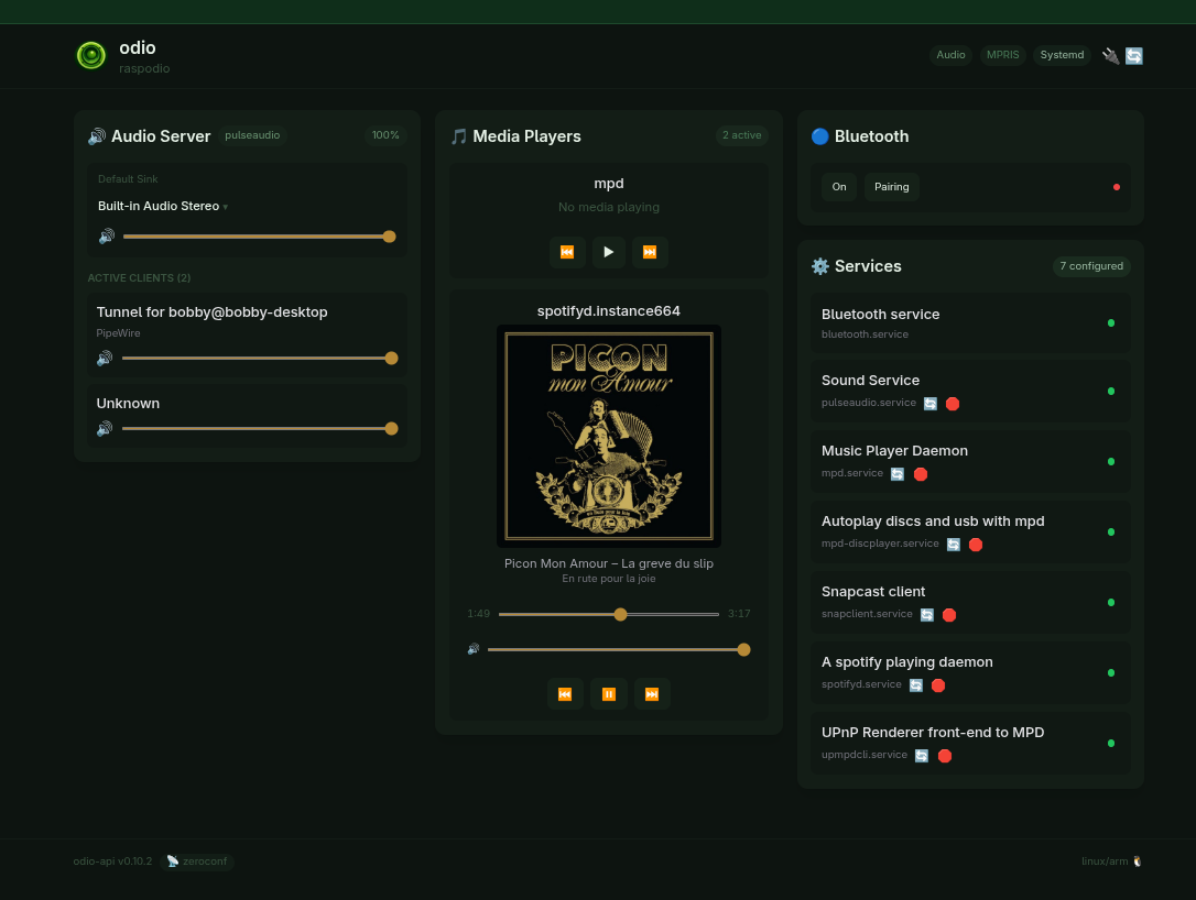 Embedded web UI — full dashboard