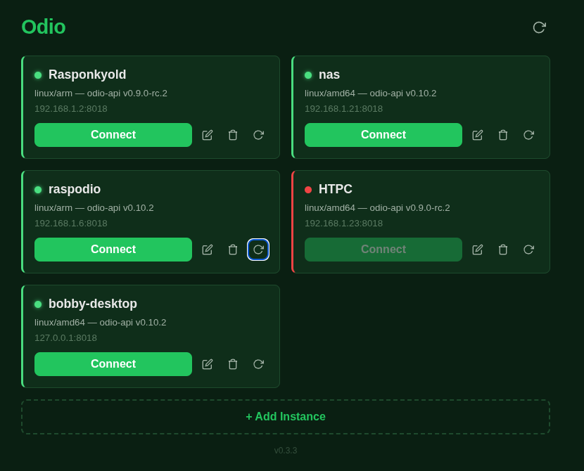 PWA — multi-node management