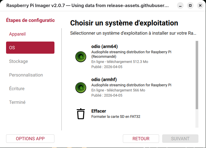 Raspberry Pi Imager — flash odio